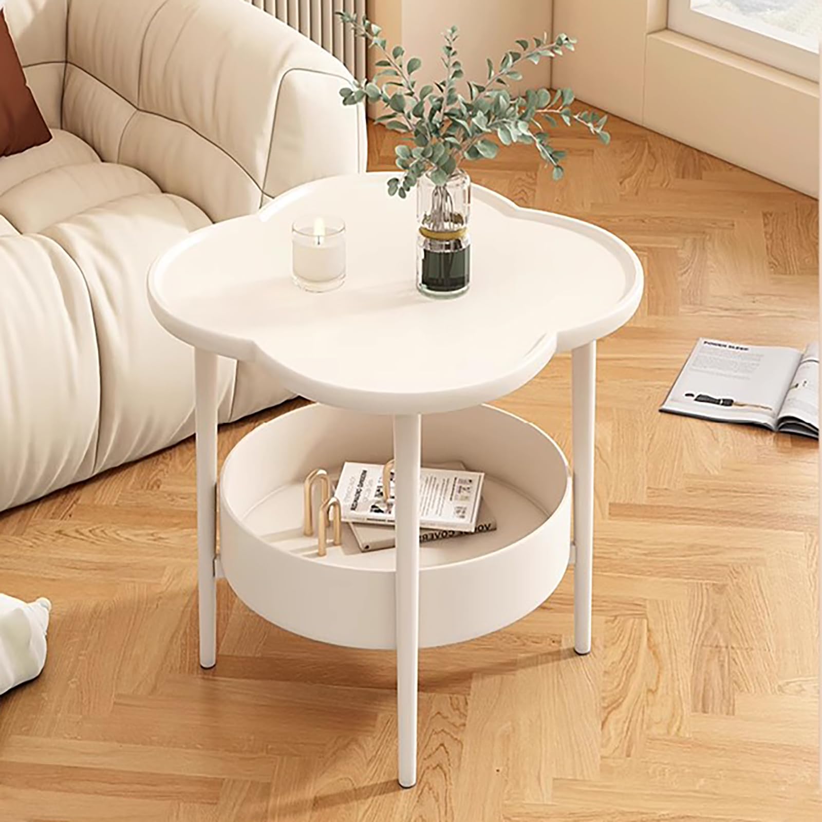 Amazon.com: TrueyEssence 2-Tier Modern Side Table, Four-Leaf